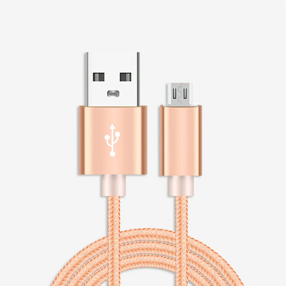 Микро USB кабель для быстрой зарядки смартфона для Android синхронизации данных передачи зарядного устройства нейлоновый шнур для Android телефона - Тип штекера: Gold