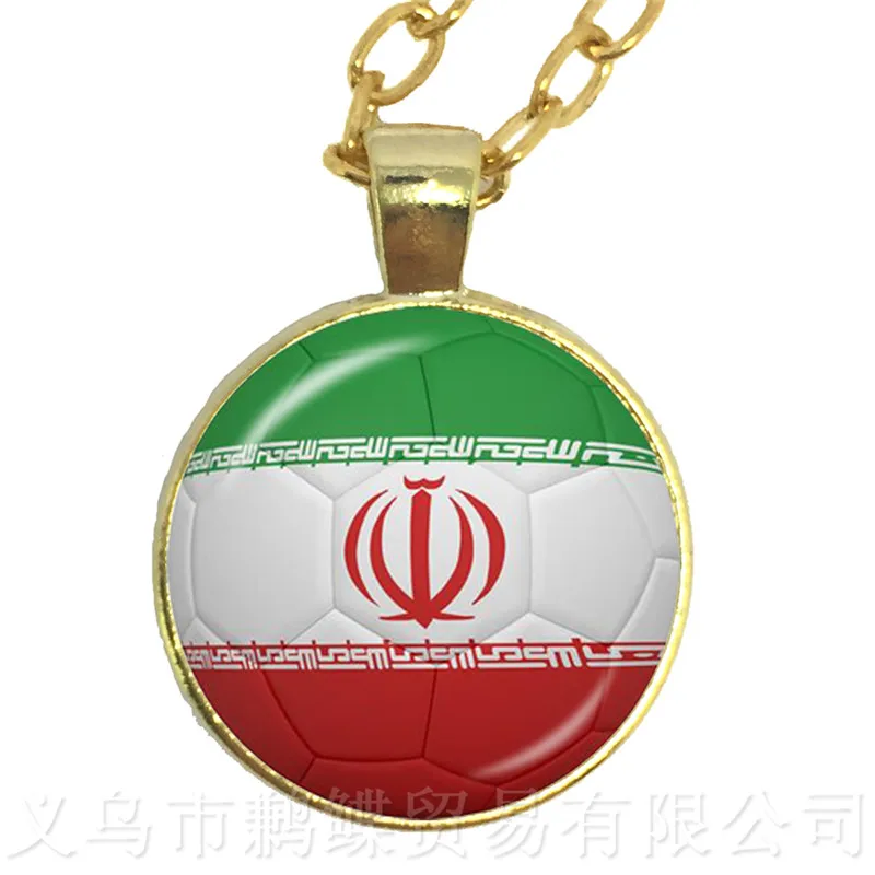 Columbia France Costa Rica England Iran Spain Uruguay TunisiaSoccer Souvenirs Glass Dome Pendant Necklace For 2018 Football CUP | Украшения