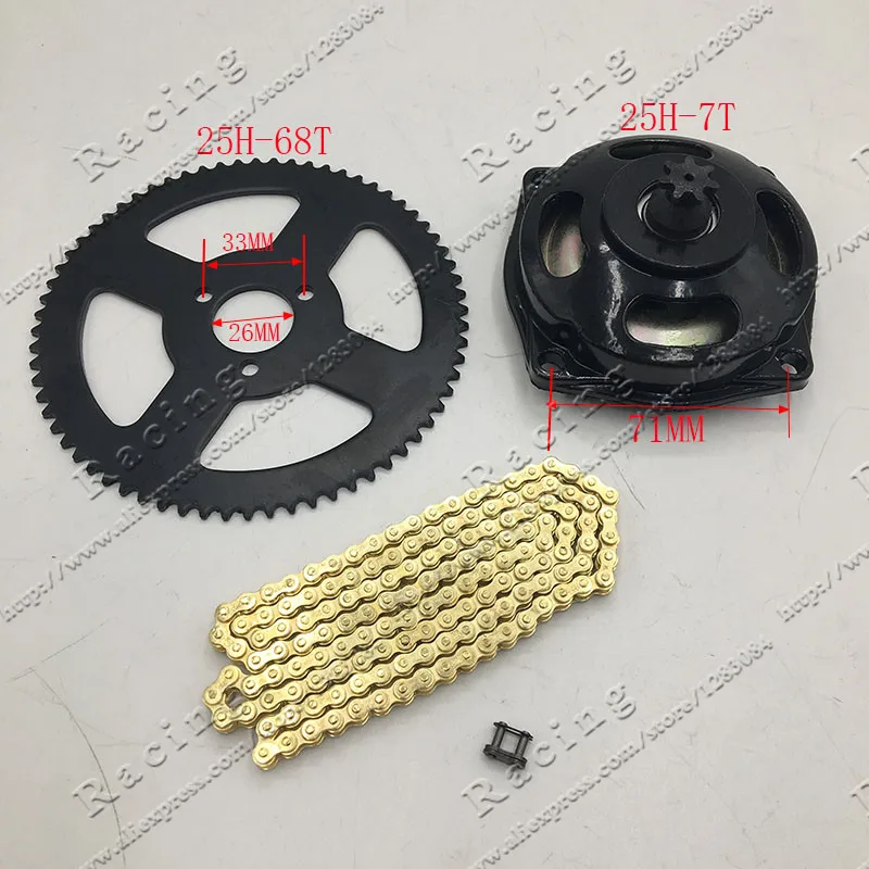 47cc 49cc карманная Золотая цепь для велосипеда передняя Коробка передач задняя