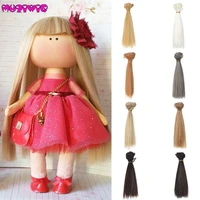 15100cm high temperature fiber fashion black blonde straight hair doll hair wefts for diy 13 14 16 bjd sd doll wigs