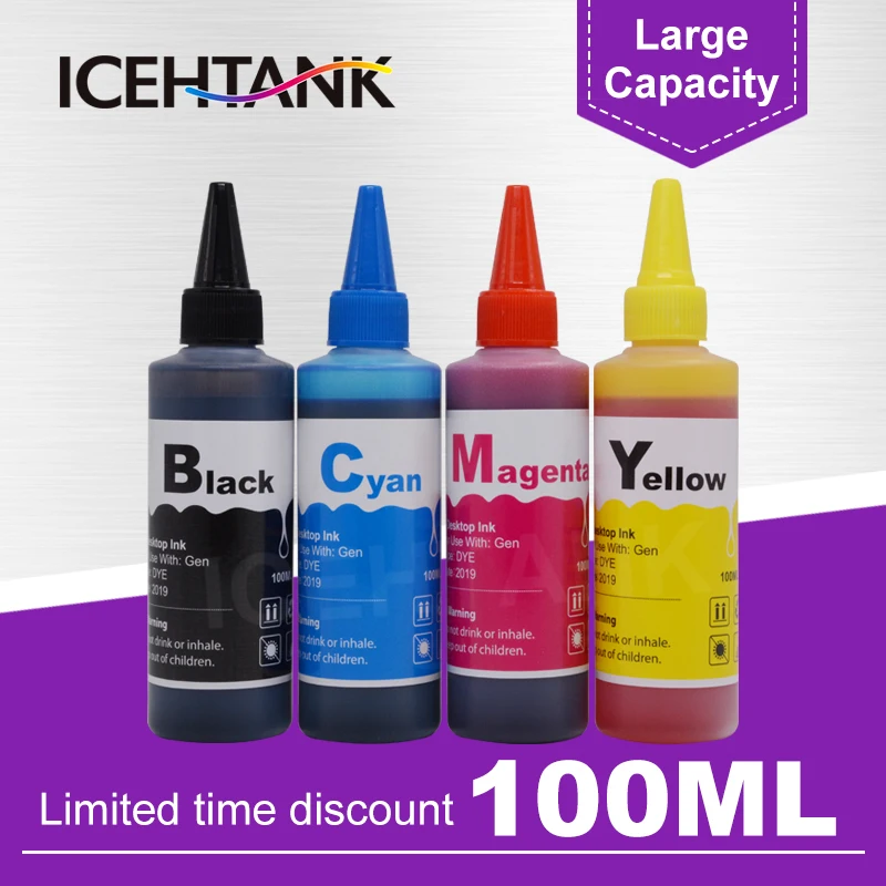 

ICEHTANK Universal 4 Color Dye Ink Refill Kit for HP 364 XL DeskJet 3070A 3520 Photosmart 5510 5520 6510 6520 7510 Ink Cartridge
