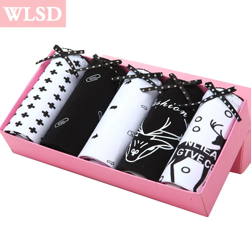 5 шт./лот хлопковые трусики сексуальные женские трусы мягкие с милым бантом