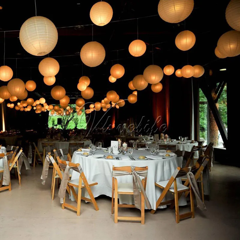 Круглый Китайский бумажный фонарь на день рождения свадьбу вечеринку домашний