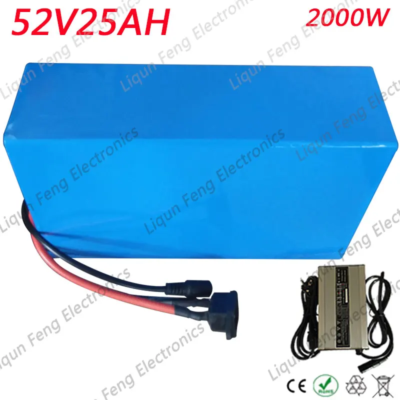 51 8 V 52V батарея 25AH литиевая для электрического велосипеда 58 5A зарядное устройство