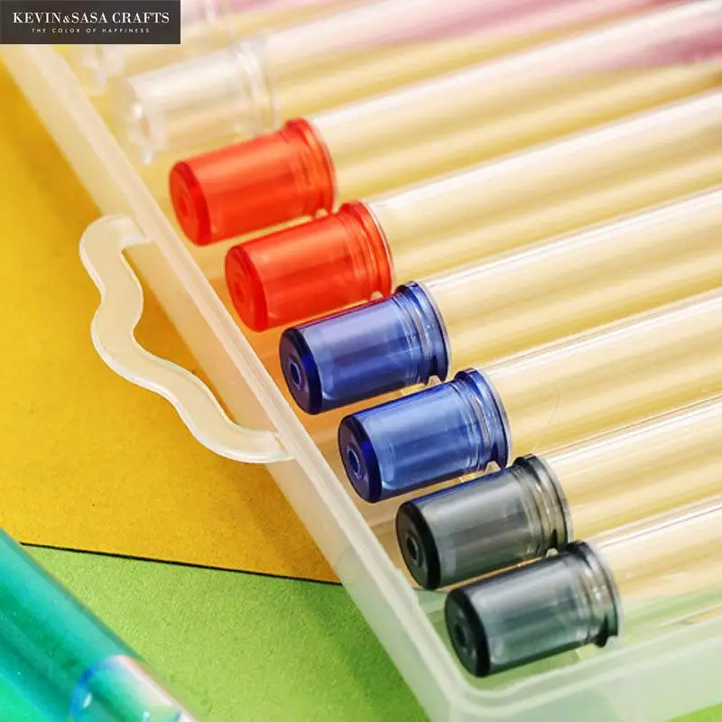 Прозрачная перьевая ручка 8 цветов подарочная упаковка школьные принадлежности 0