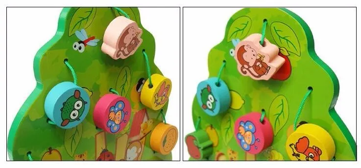3D DIY красочные деревянные игрушки животные фрукты дерево дом нанизывающие бусины подарок на день рождения ребенка Дети пользу образовательные и обучающие игрушки
