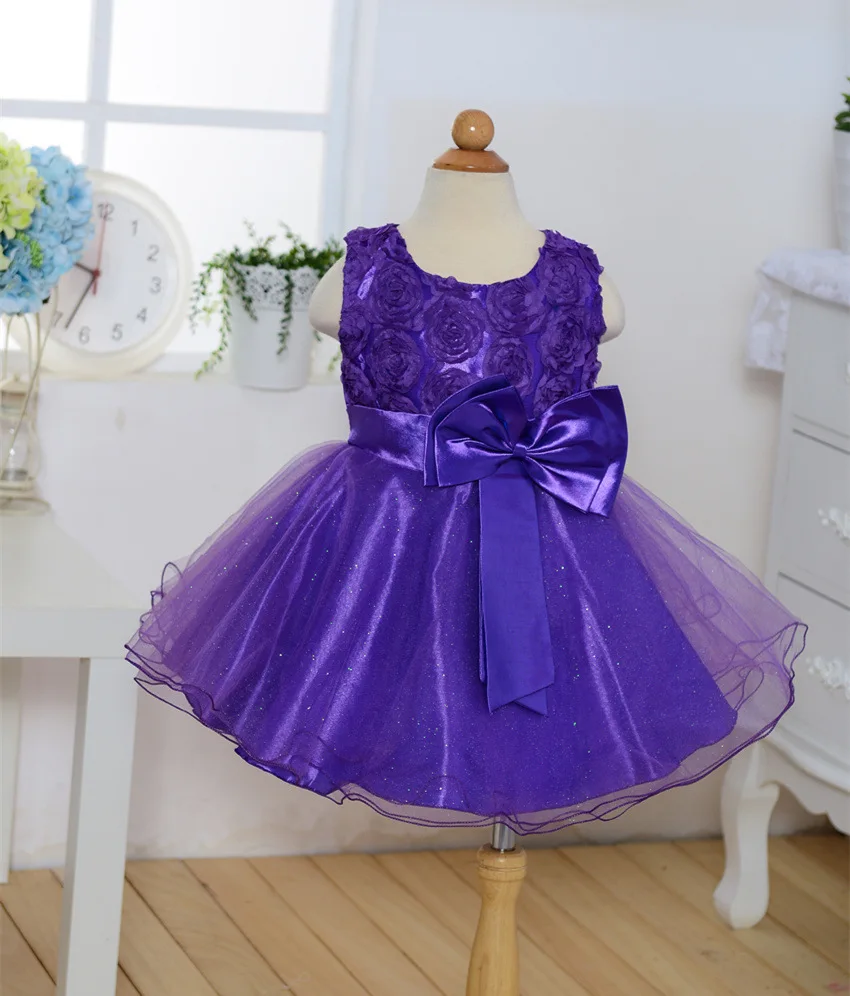 purple It's Yiya/Платья с цветочным узором для девочек 7 цветов, длинное платье для девочек без рукавов с круглым вырезом, пышные платья Vestidos De Noches Para Ninas 18 - Цвет: purple