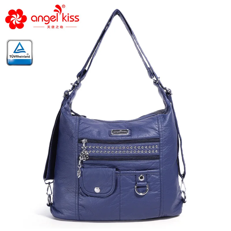 Blue Angelkiss женская сумка из искусственной кожи женские сумки большие кожаные дизайнерские большие сумки-шопперы для женщин летние сумки через плечо - Цвет: Blue