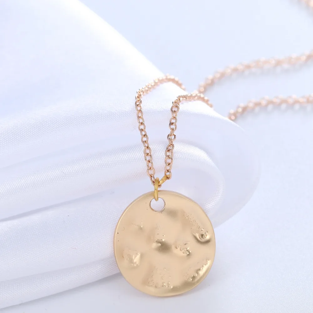 

Cxwind Karma Round Pendants & Necklaces for Women Girl Pancake Pendants Necklace Statement Circle Jewelry