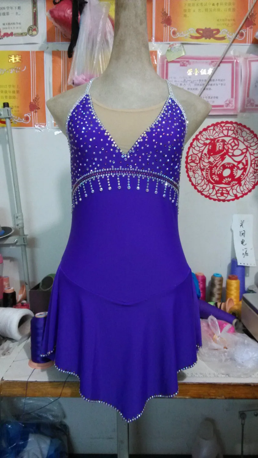 Женское платье для конкурсов одежда льда индивидуальное фигурного катания на