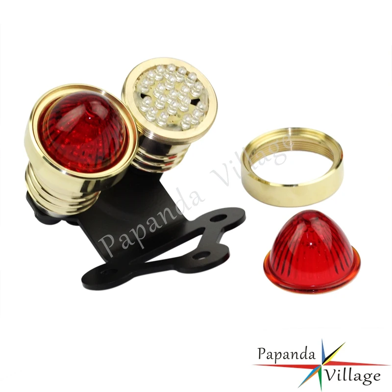 Papanda мотоцикл латунный светодиодный задний стоп светильник двойная лампа