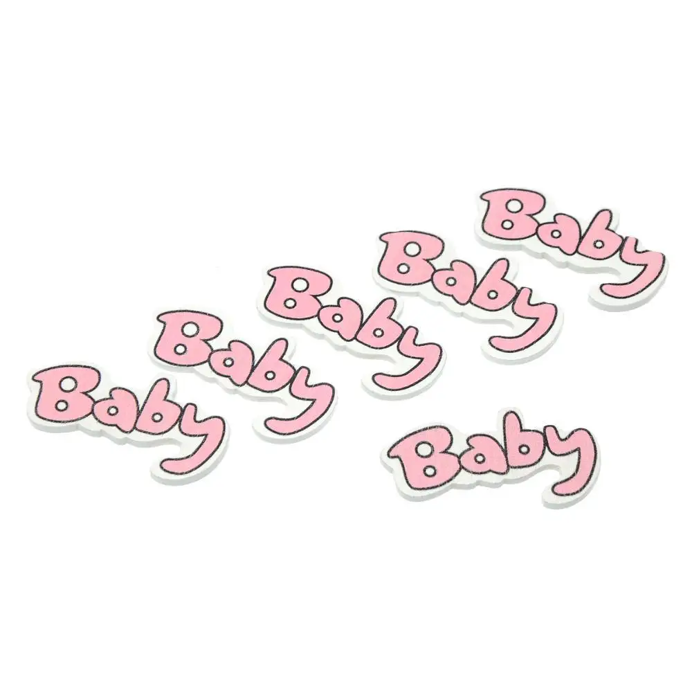 2014 Wholesale 50PCs Wooden Pink Baby Pattern Craft Scrapbooking Embellishments 39x21mm For DIY |