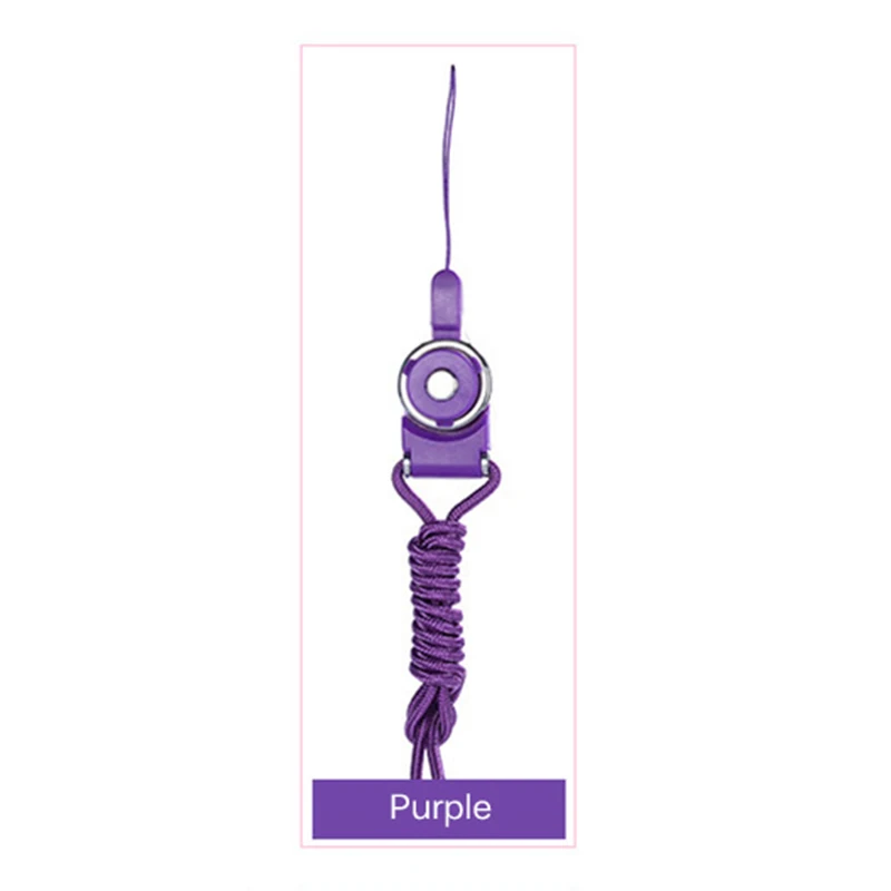 Purple Многофункциональные ремешки для мобильных телефонов, веревка для iPhone, samsung, цветные, съемные, нейлоновые, с ремешком на шею, украшение для телефона - Цвет: Purple