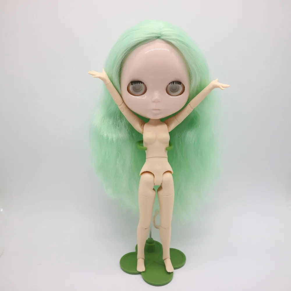 Без глаз чипы цельная кукла без одежды blyth кукла для DIY зеленые волосы