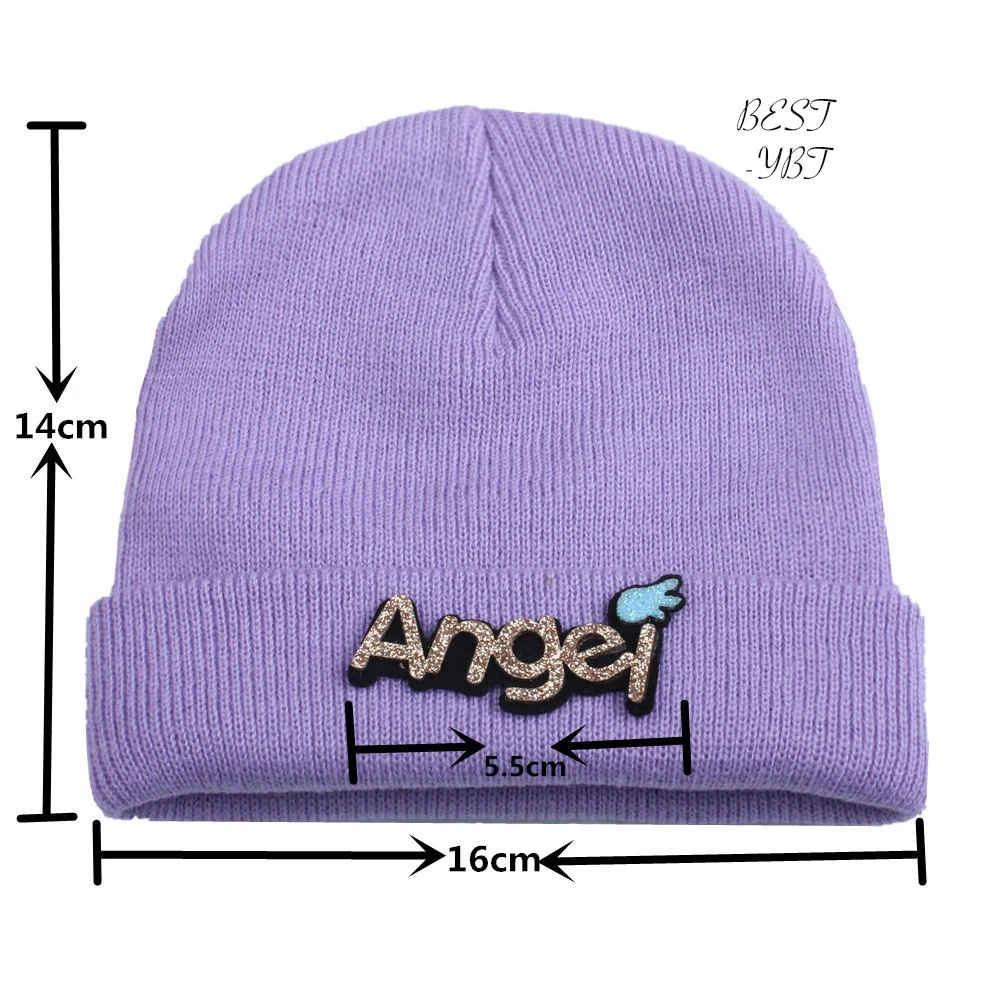 

Winter and Autumn Fashion European American Lovely Angel Letter Warm Knitting Hat for Kids