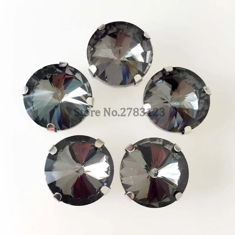 Заводская распродажа круглые серые стеклянные кристаллы ааа пришивные скобы со
