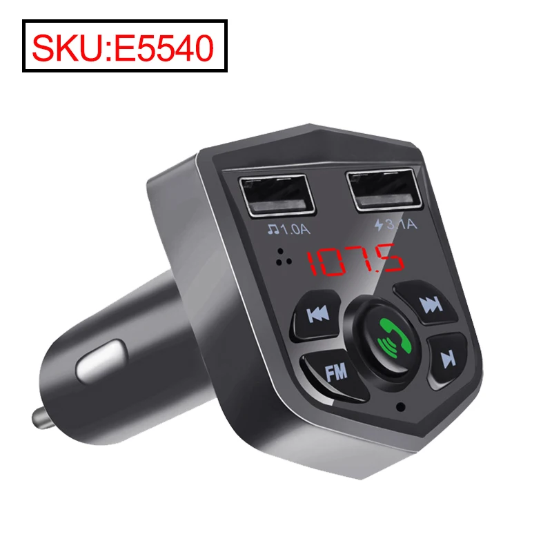 E5540 JINSERTA автомобильный комплект Bluetooth 5,0 беспроводной fm-передатчик громкой связи lcd MP3-плеер USB зарядное устройство 3.1A автомобильные аксессуары - Название цвета: E5540