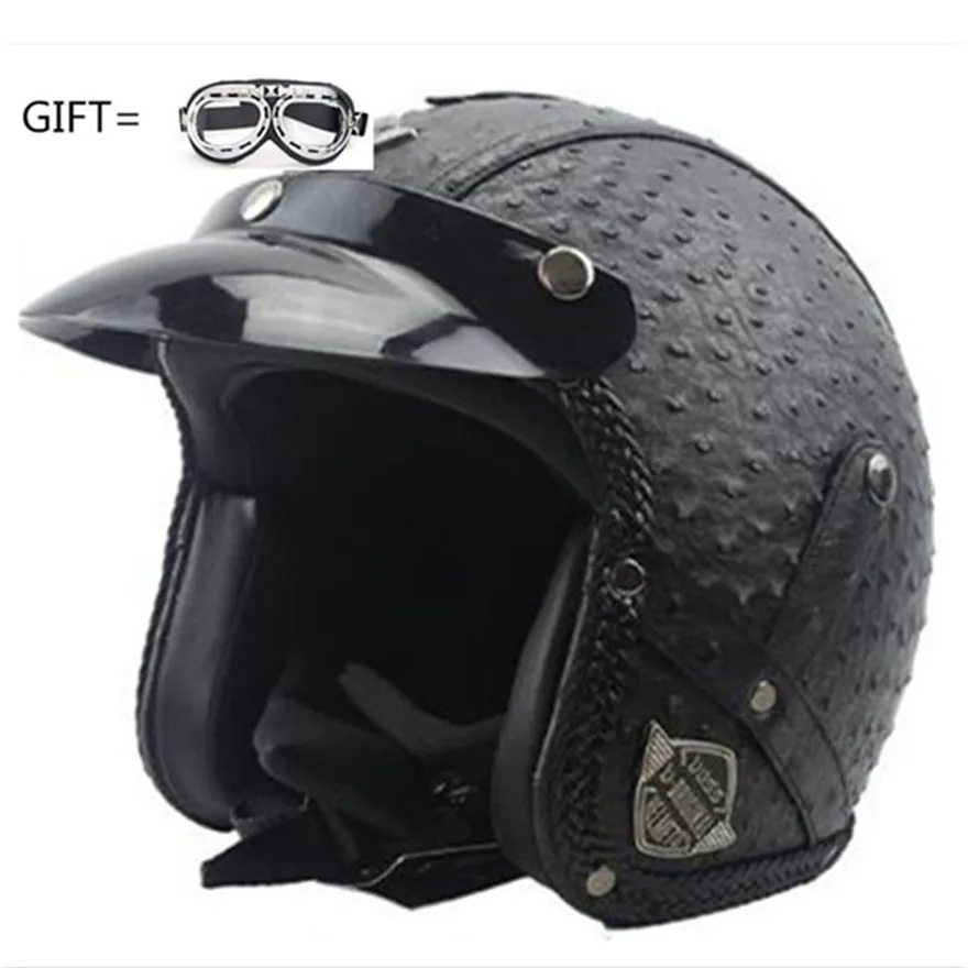 Pineapple pattern Мотоциклетный шлем Ретро Винтаж Синтетическая кожа Casco Moto Cruiser Chopper скутер Кафе Racer 3/4 открытый шлем DOT - Цвет: Pineapple pattern