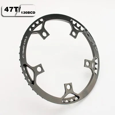 45 T/47 T/50 T/52T53T56T58T дорожный велосипед 130BCD ulnar диск складной велосипед шатун Защитная крышка велосипед кривошипный набор цепь защита колеса - Цвет: 47T disc black