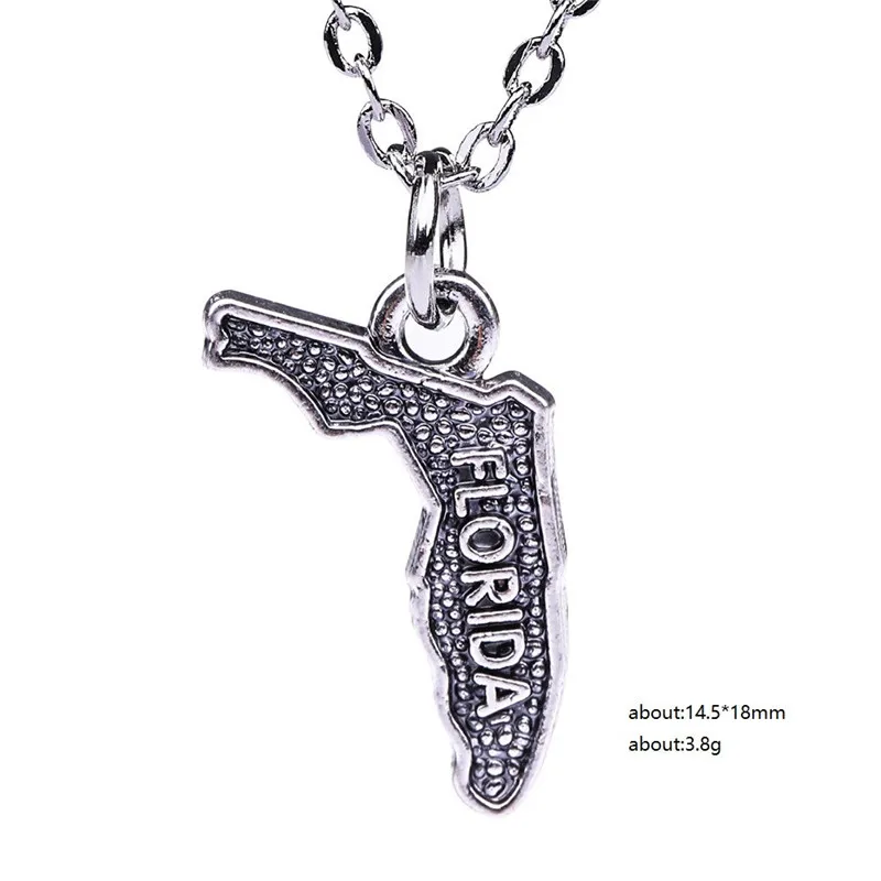 Трендовые украшения Fishhook ожерелья с картой сша флориды подвески подарки для