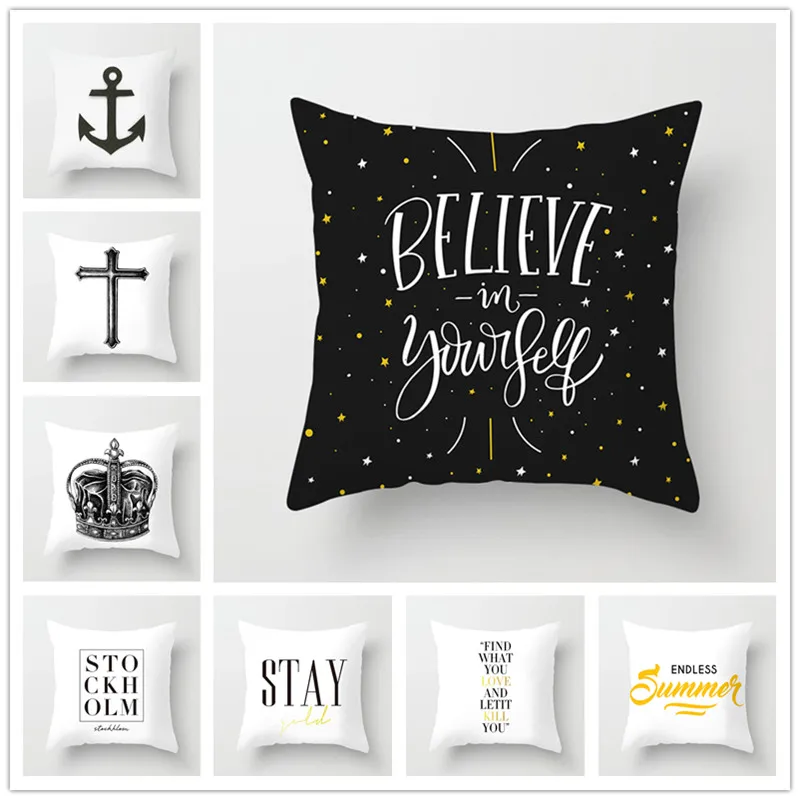 Houspace чехол для подушки маленьких девочек с надписью Believe in Yourself полиэстер Пич