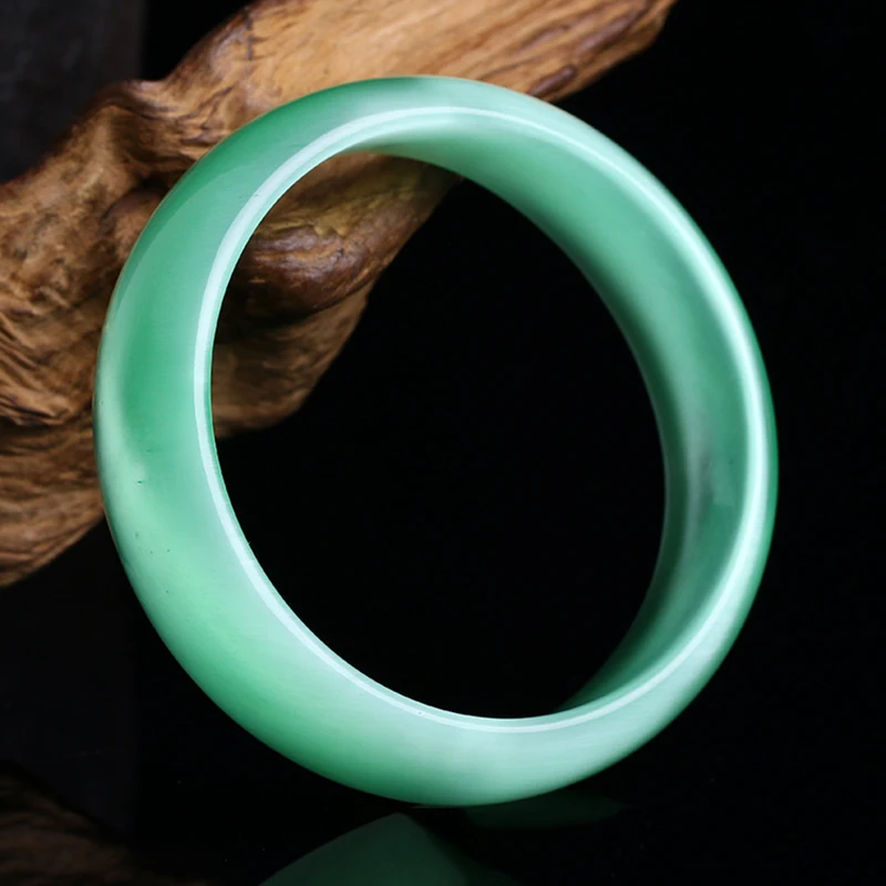 Свежий светло-зеленый кошачий глаз браслеты из натурального камня Lucky для женщин