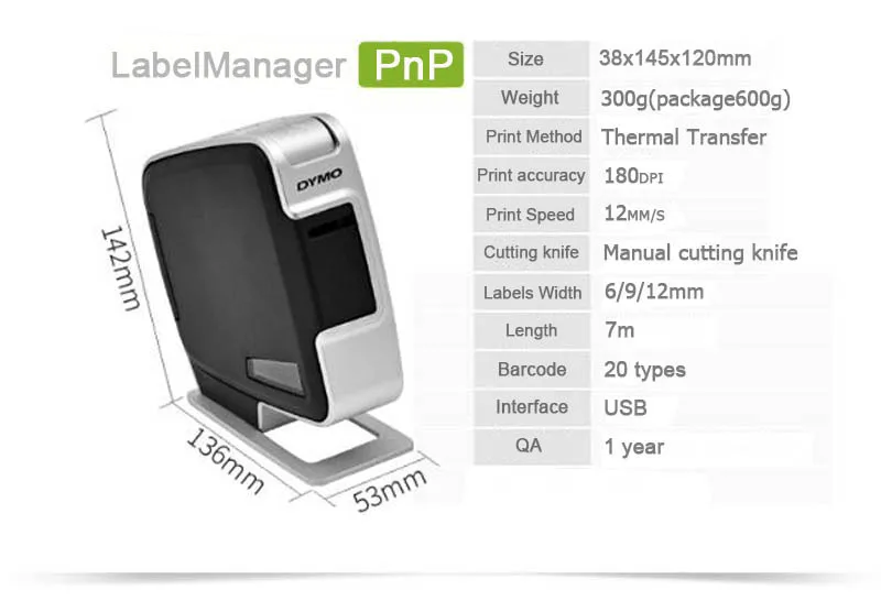 Dymo PnP принтер этикеток Кабель Машина LabelManager для Dymo D1 Label компьютер Plug and Play Label лента CIDY 45013 45018 40913