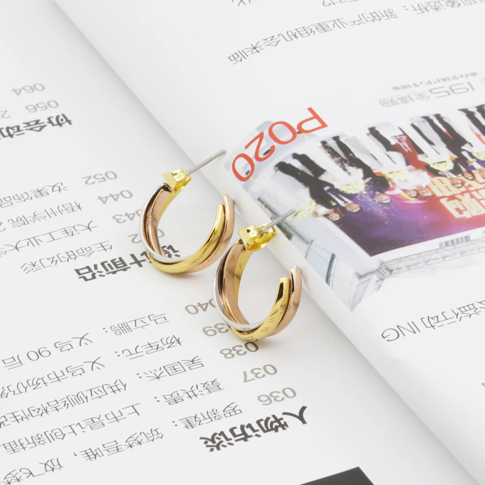 Классические серьги гвоздики высшего качества 3 круглых цвета розового желтого