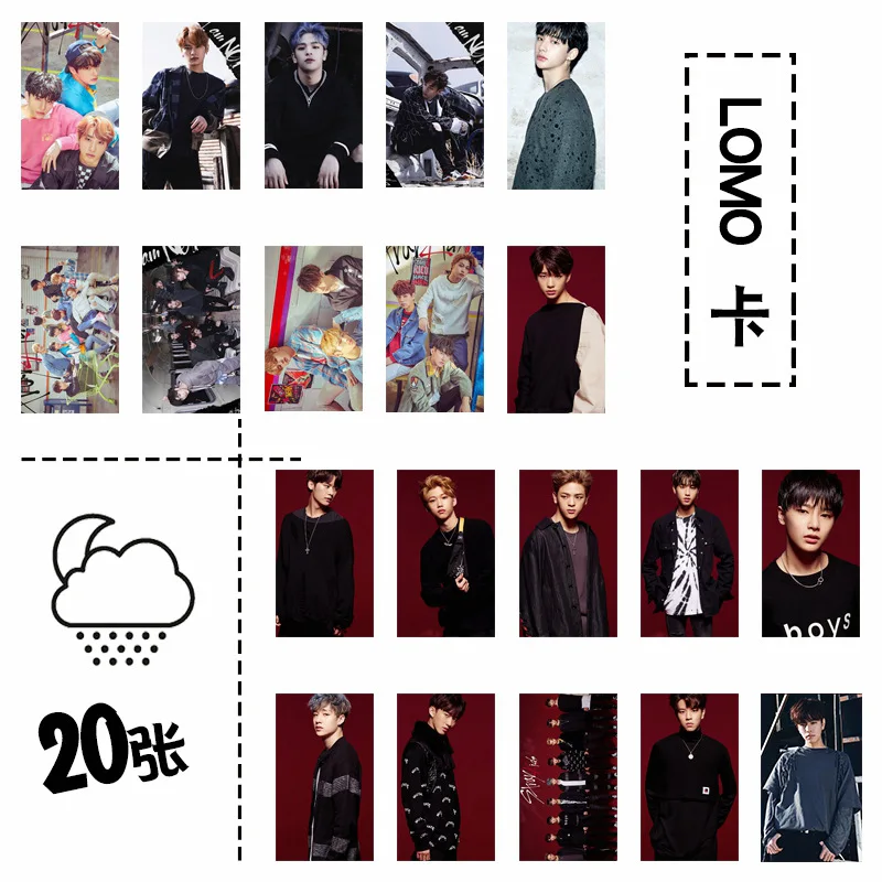 

[MYKPOP]STRAY KIDS LOMO Cards Set 20pcs/set Paper Photo Card KPOP Fans Collection Tin Box Packing SA18082215