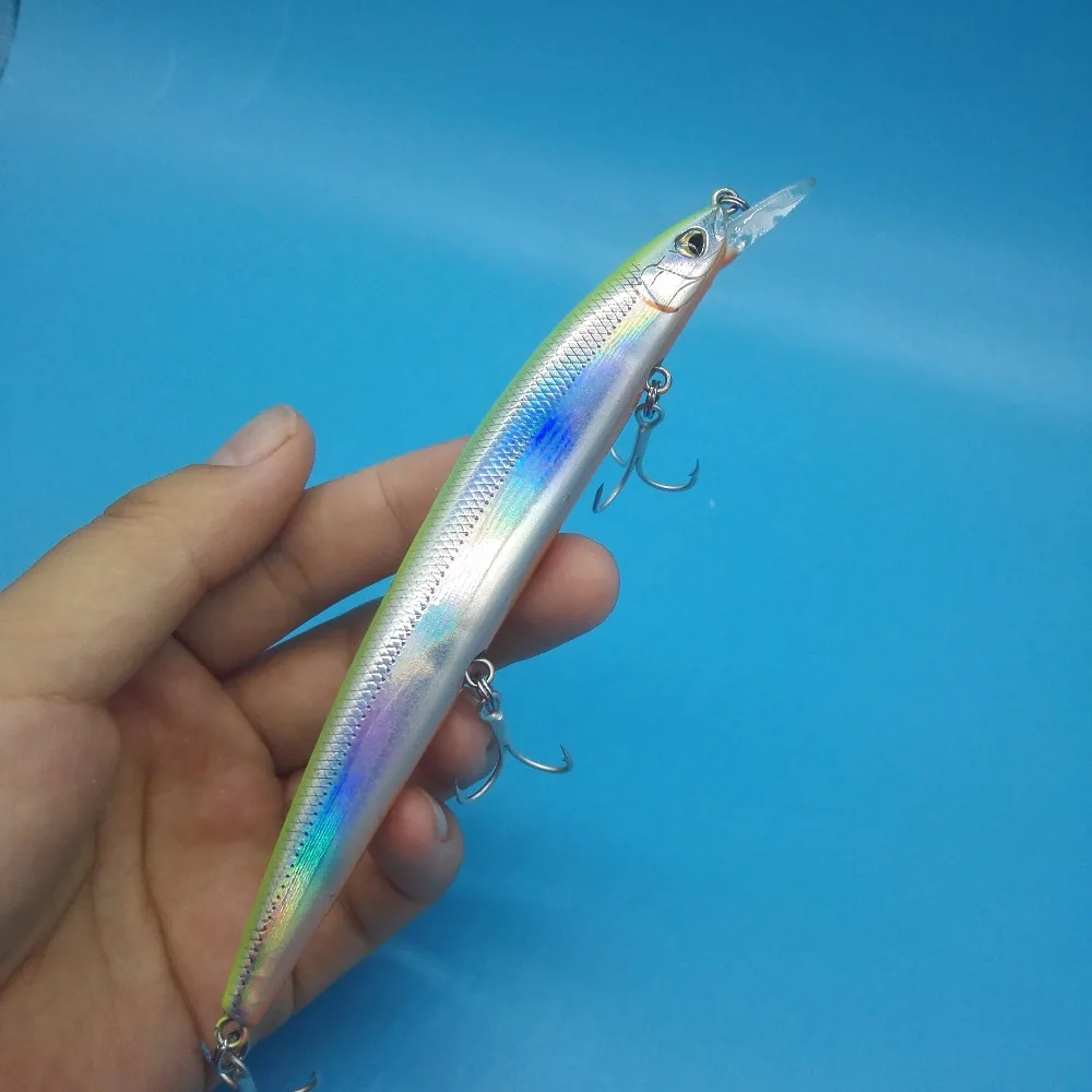 TSURINOYA, 5 шт./лот, 12,9 см/14,8 г, плавающая блесна, морской окунь, приманка с 3 тройными крючками, приманка для рыбалки, жесткая приманка