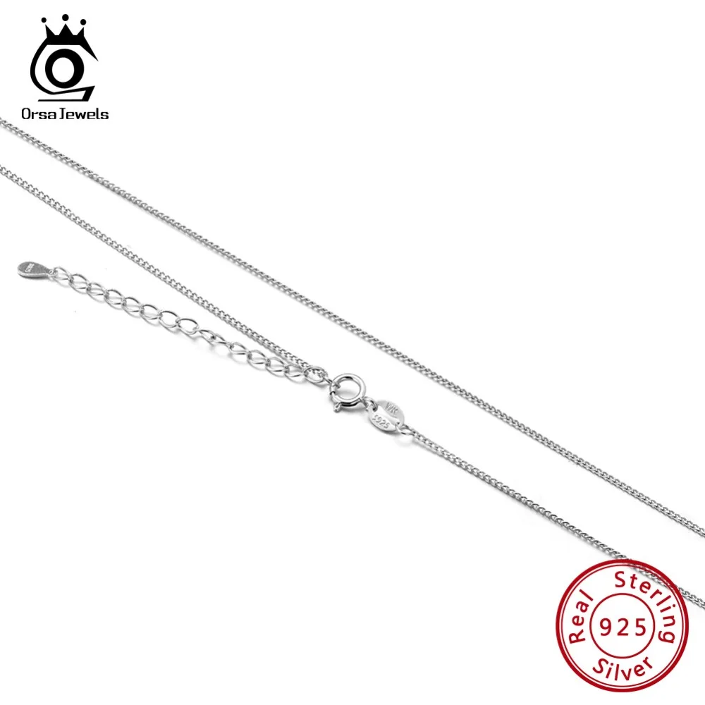 ORSA JEWELS подлинное 925 пробы Серебряное ожерелье боковая цепочка 45 см и удлиненное ожерелье простые модные ювелирные изделия SC18