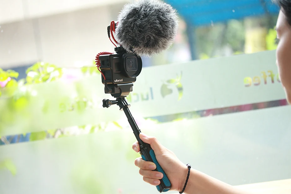 Чехол ULANZI V2 V3 Pro Vlog с металлической клеткой для Gopro 7 6 5 Vlogging, чехол с 52 мм фильтром для объектива, адаптер для микрофона, чехол для холодного башмака для микрофона