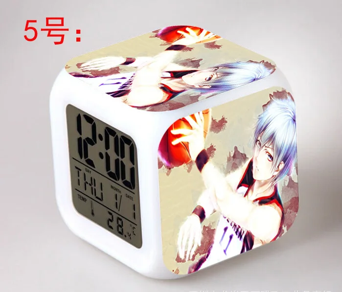 Японские Аниме куроко Нет Баскетбол LED 7 цветов вспышка цифровой будильник часы