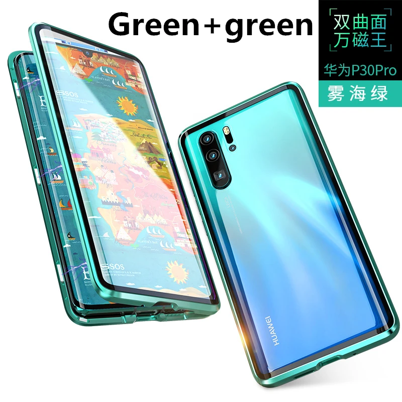 Для huawei P30 lite чехол 360 Магнитная Адсорбция передняя+ задняя Двусторонняя 9H чехол из закаленного стекла для huawei P30 Pro