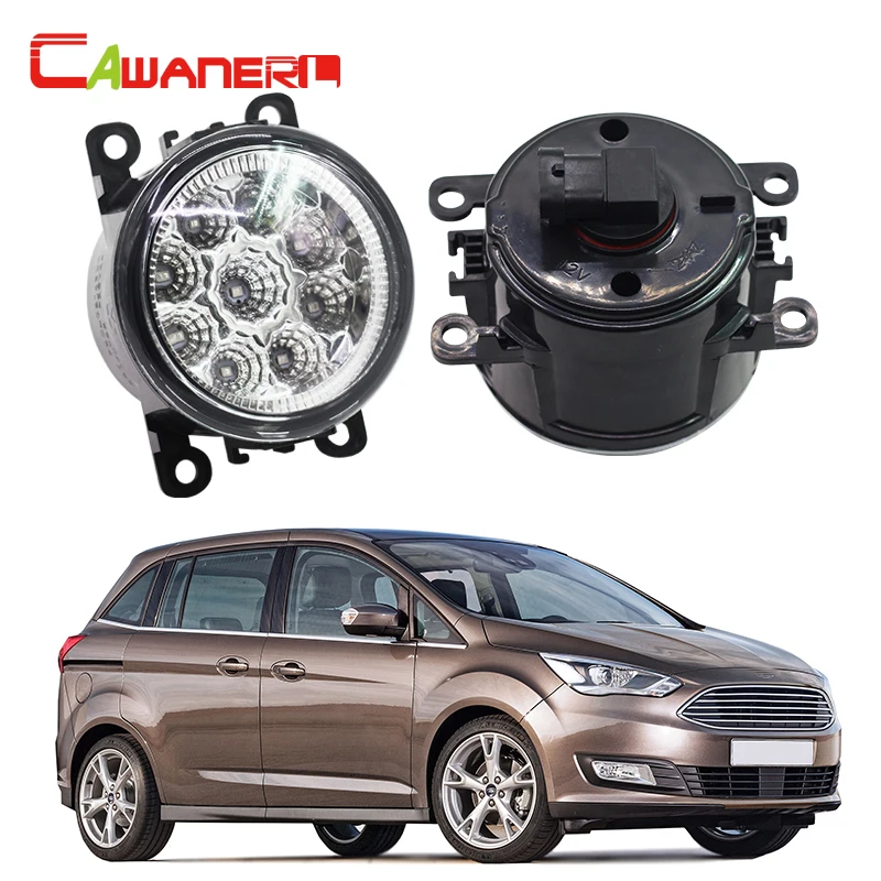 

Cawanerl 2 Pieces Car Styling Fog Light DRL Daytime Running Light LED Lamp 12V White Blue Orange For Ford C-MAX Fiesta