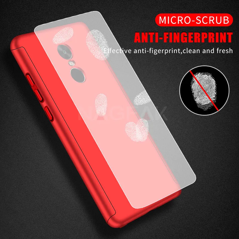 Luxury 360 Degree Protection Full Cover Phone Case for Xiaomi Redmi Note 4 4X Shockproof Global Glass |