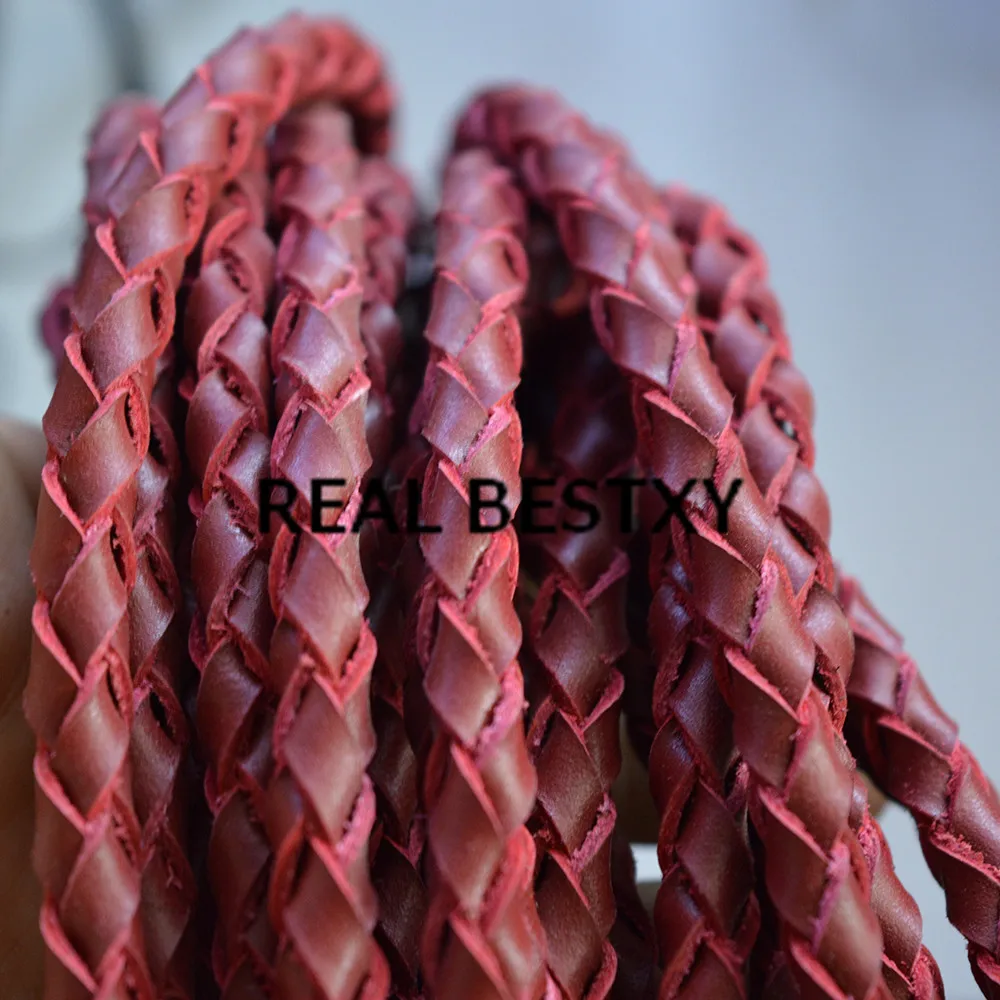 REAL BESTXY 5m/lot 6mm genuine leather cords for bracelets brown red straps black strips real jewelry | Украшения и аксессуары