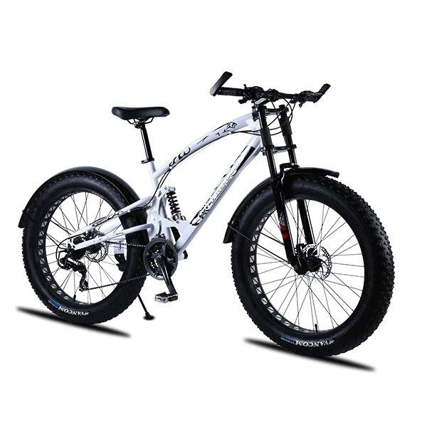 24 speed White Любят свободу высокое качество велосипеда 7/21/24/2 7 Скорость 26*4,0 с крупными покрышками для езды по передние и задние амортизаторы двойной дисковый тормоз амортизационная вилка для велосипеда - Цвет: 24 speed White