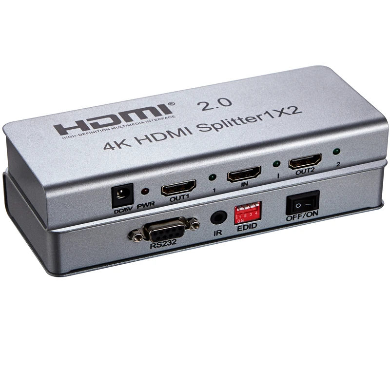 Настоящий UHD HDMI 2,0 разветвитель 1 в 4 из 4 к 60 Гц HDMI 2,0 1X2 HDR HDCP 2,2 3840X2160 p/60 Гц с RS232 для PS4 pro ПК ноутбука UHD tv