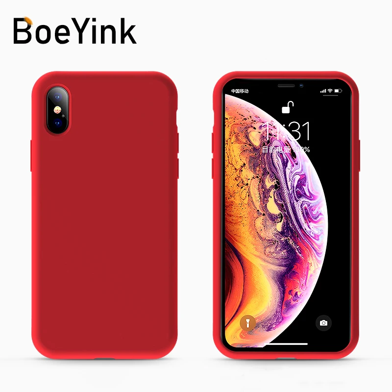 Силиконовый чехол BoeYink для iPhone XS MAX защитный XR из микрофибры Модный X 6 6S 7 8|Бамперы|