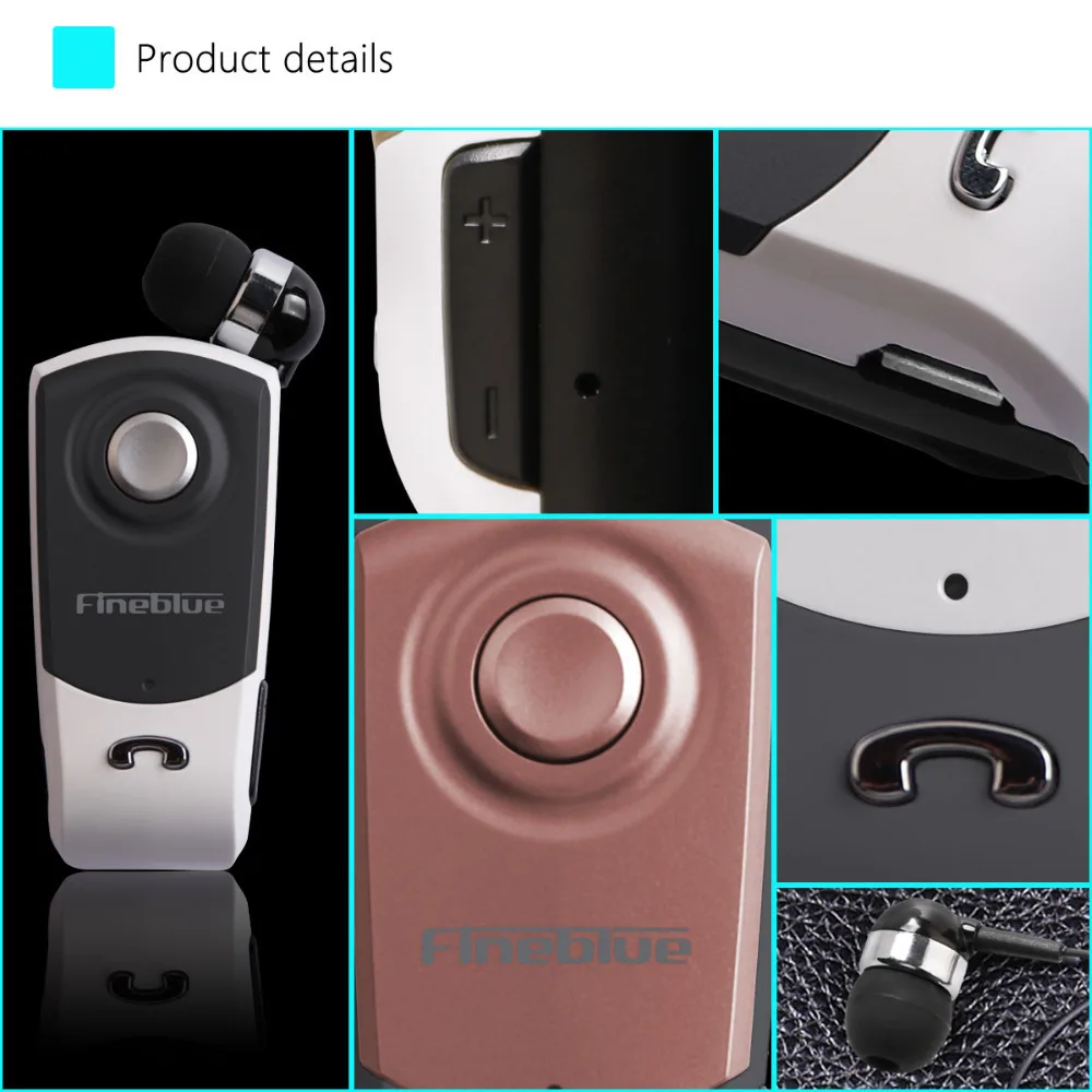 Fineblue F960 Bluetooth гарнитура беспроводной в ухо наушник Hands-Free с микрофоном Звонки носить пульт на прищепке для мобильного телефона