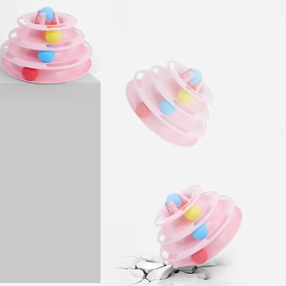 LED Light 4-Layer Round Tower Track Interactive Toy Game Ball Cat Turntable With Glow | Дом и сад