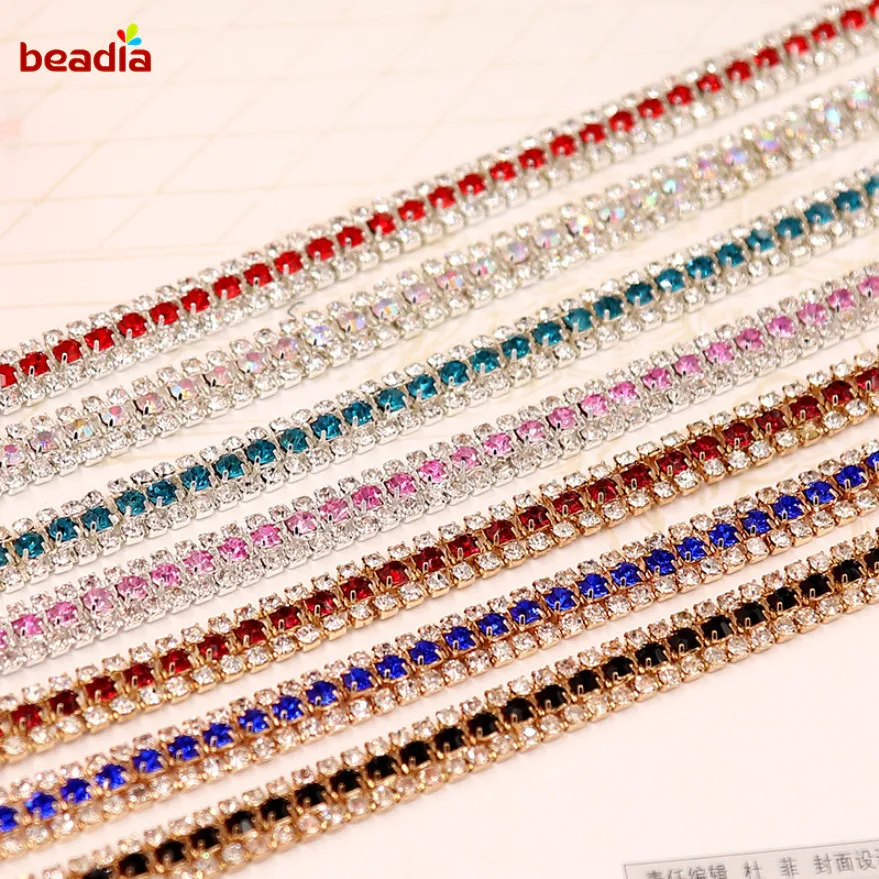 Лидер продаж 3 ряда высококачественная прозрачная цепочка Стразы для рукоделия
