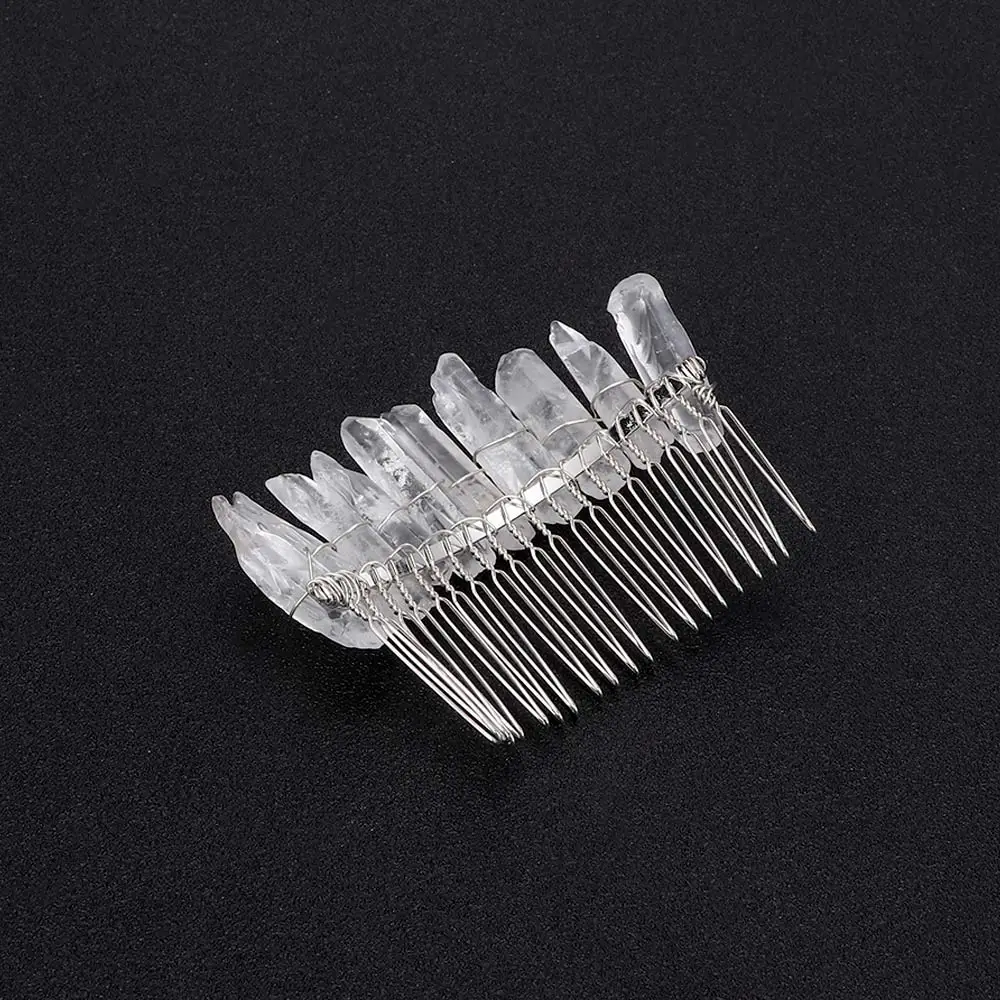 Хрустальная корона натуральный сырой Радужный чистый цвет камень расческа