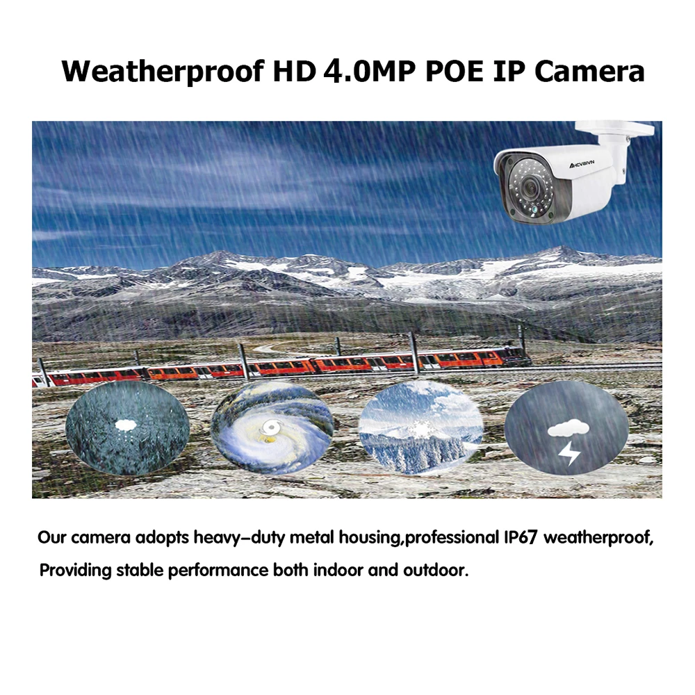 HD 4CH 5MP 1080P HDMI 48V POE 5MP NVR CCTV камера система наружная безопасность 4.0MP ip-камера P2P система видеонаблюдения NVR комплект