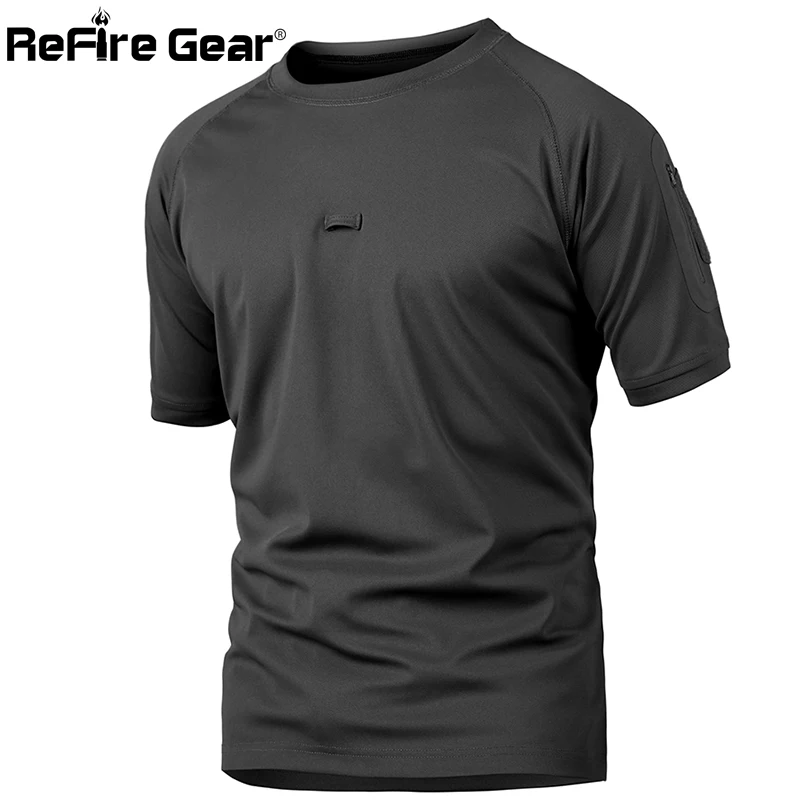 Refire gear летняя тактическая камуфляжная Футболка мужская быстросохнущая армейская футболка Повседневная дышащая камуфляжная футболка с круглым вырезом Военная футболка