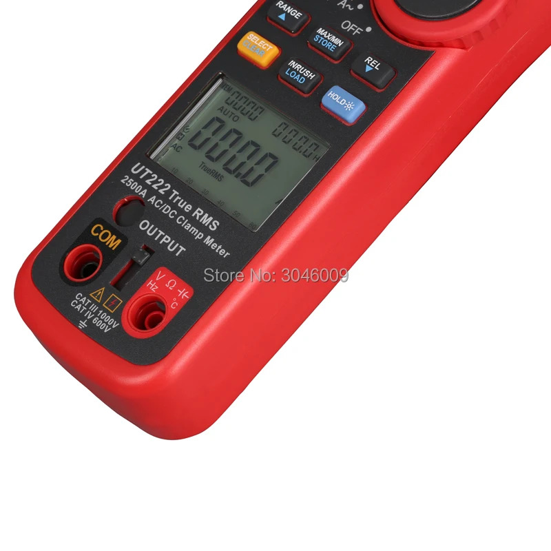UNI-T UT222 ACDC 2500A цифровой клещи True RMS Амперметр резистор/частота/температура/диод тест перенапряжения тока данных