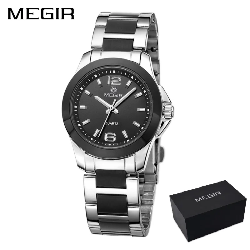 small- BLACK PLUS MEGIR, женские часы, Роскошные, под платье, наручные часы, Relogio Feminino, часы для женщин, Montre Femme, кварцевые женские часы для влюбленных - Цвет: small- BLACK PLUS