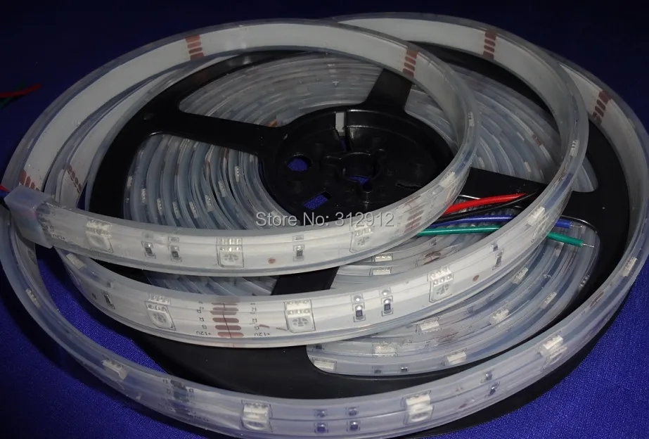 

DC12V LED strip 5050 SMD flexible light 30LED/m,5m 150LED,White,warm,Blue,Green,Red,Yellow;RGB;with epoxy resin filled;IP68