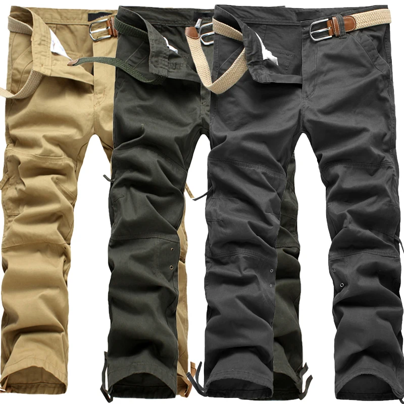Men's Cargo Pants Casual Mens Pant Multi Pocket Military Overall Men Outdoors High Quality Long Trousers 30-44 Plus size